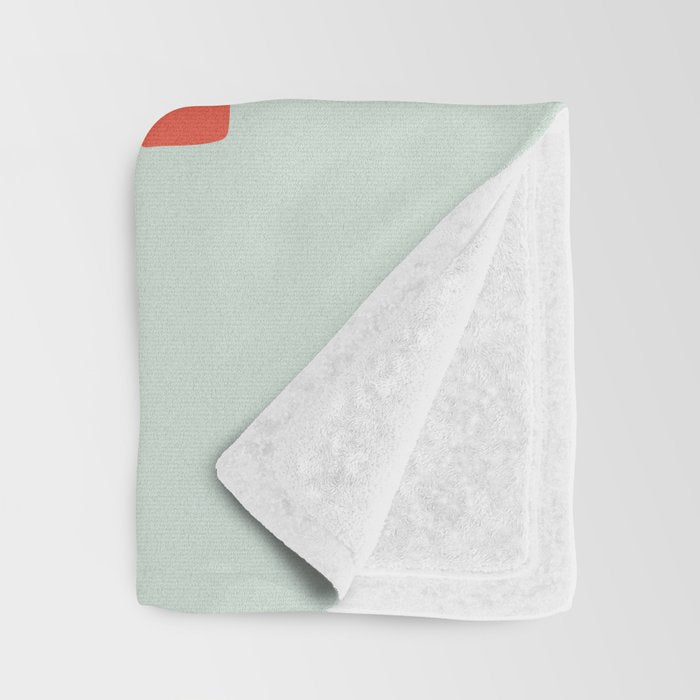 Actually Life is Beautiful and I Have Time typography print in pastel green and red Throw Blanket Gallery Image 3