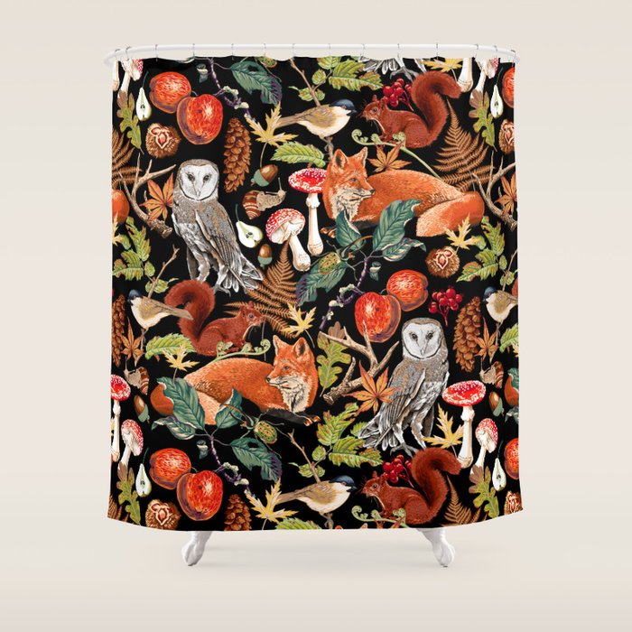 AUTUMN WOODLAND Shower Curtain Gallery Image 1