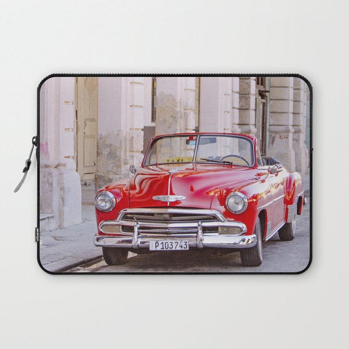 Vintage Red Car, Havana Travel Photography Laptop Sleeve Gallery Image 1