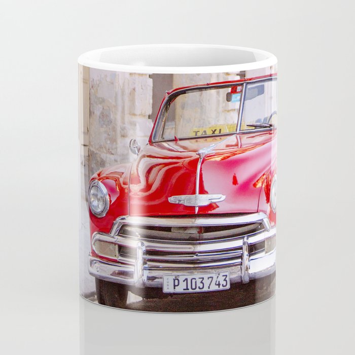 Vintage Red Car, Havana Travel Photography Coffee Mug Gallery Image 4