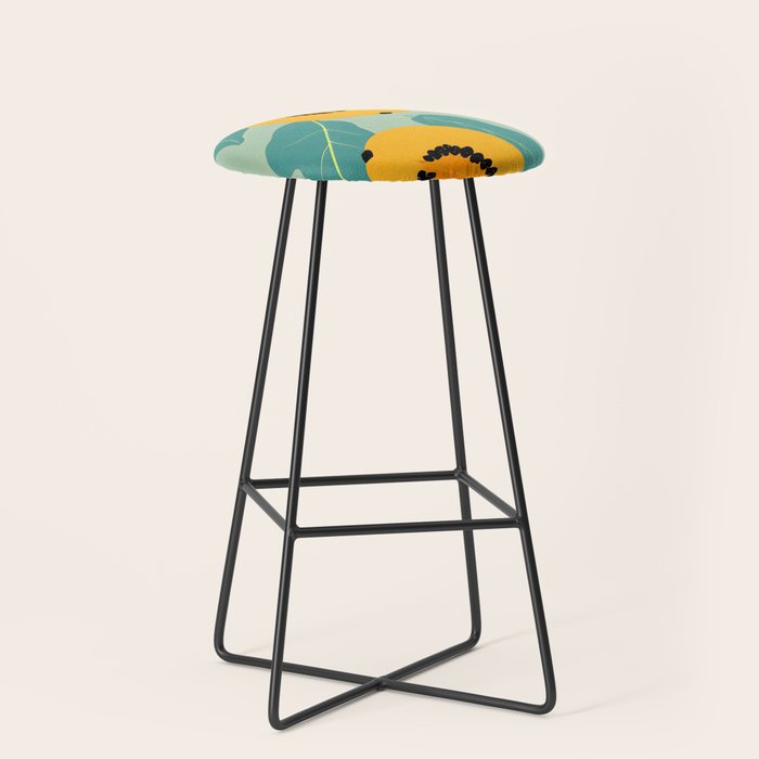 Papaya Study, Fruit Botanical Tropical Food Sweetness, Plants Vintage Nature Exotic Boho, Healthy Organic Violet Orange Fruity Juicy Illustration Stool Gallery Image 1