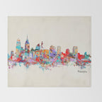 Philadelphia Pennsylvania skyline Throw Blanket Gallery Image 2