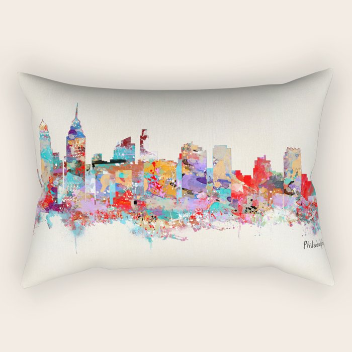 Philadelphia Pennsylvania skyline Rectangular Pillow Gallery Image 2