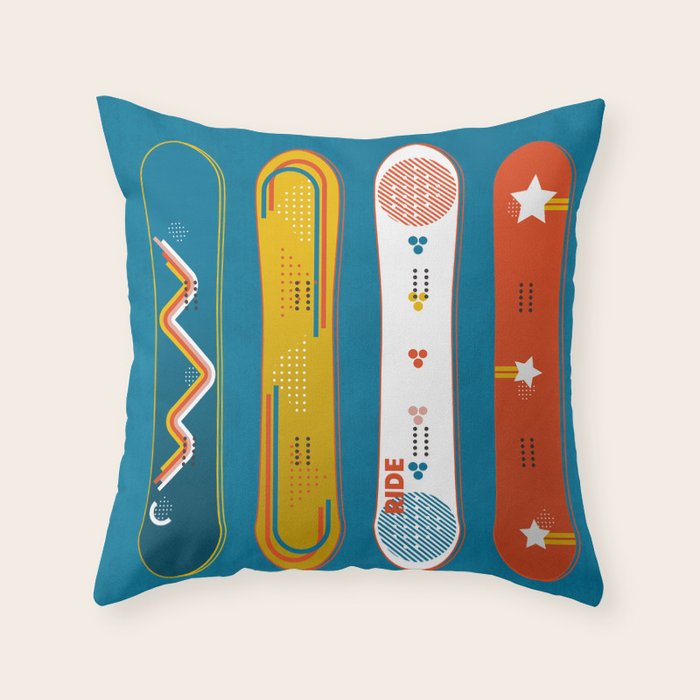 SNOWBOARD DESIGN Throw Pillow Gallery Image 6