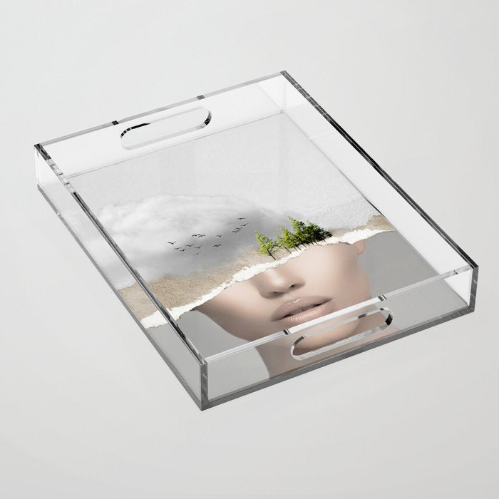 minimal collage /silence2 Acrylic Tray Gallery Image 1