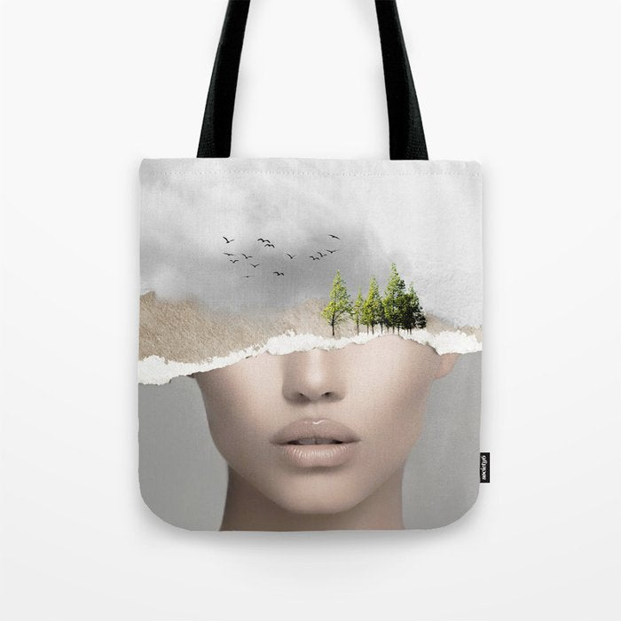 minimal collage /silence2 Tote Bag Gallery Image 1