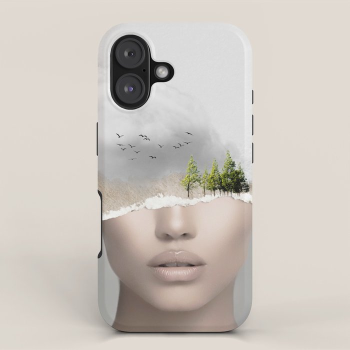 minimal collage /silence2 iPhone Case Gallery Image 1