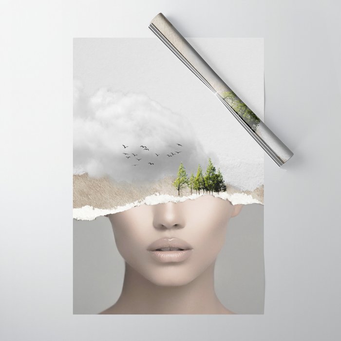 minimal collage /silence2 Wrapping Paper Gallery Image 1