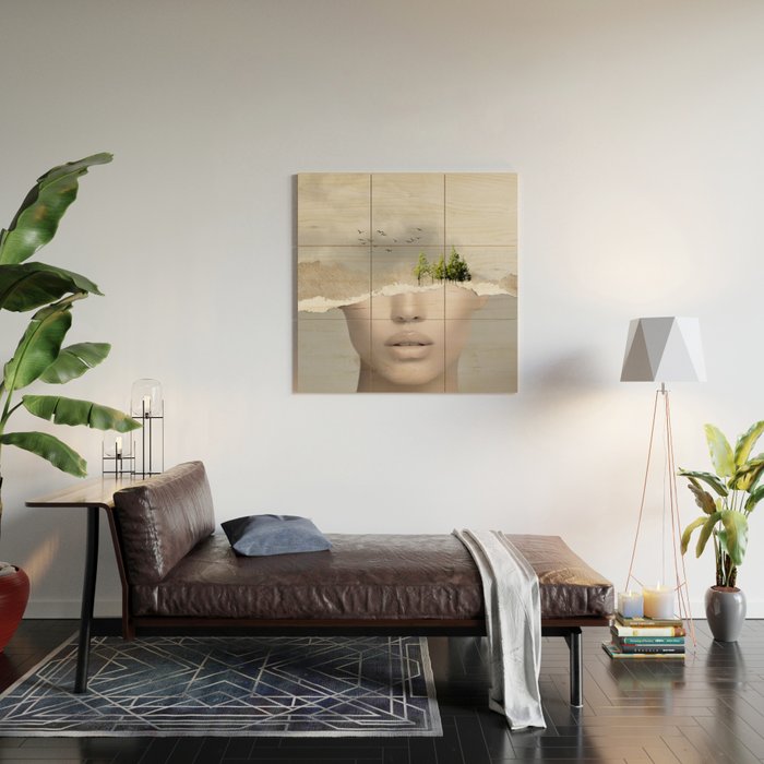 minimal collage /silence2 Wood Wall Art Gallery Image 2