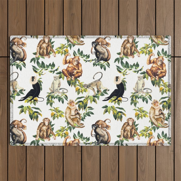 Monkeys, orangutans and more Outdoor Rug Gallery Image 1