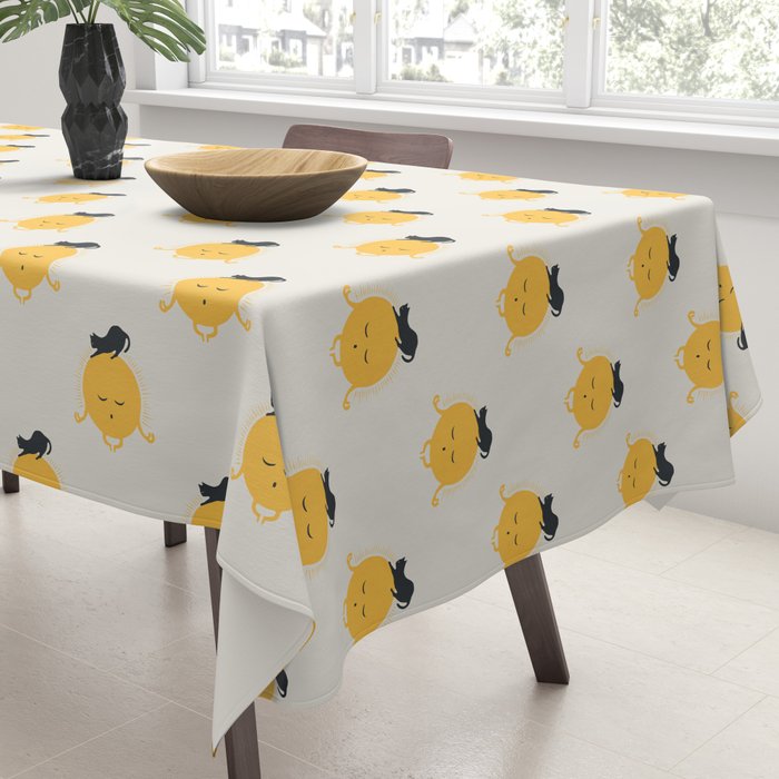 Good Meowâing 8 soulmate sun meditation  Tablecloth Gallery Image 3