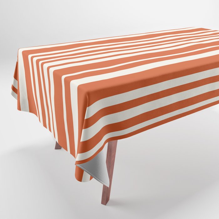 Classic Stripes XLVIII - Bright Retro Red Tablecloth Gallery Image 1