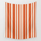 Classic Stripes XLVIII - Bright Retro Red Wall Tapestry Gallery Image 4
