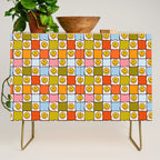 Rainbow Happy Face Checkered Print Credenza Gallery Image 1