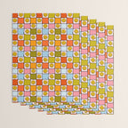 Rainbow Happy Face Checkered Print Wrapping Paper Gallery Image 3