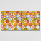 Rainbow Happy Face Checkered Print Desk Mat Gallery Image 3
