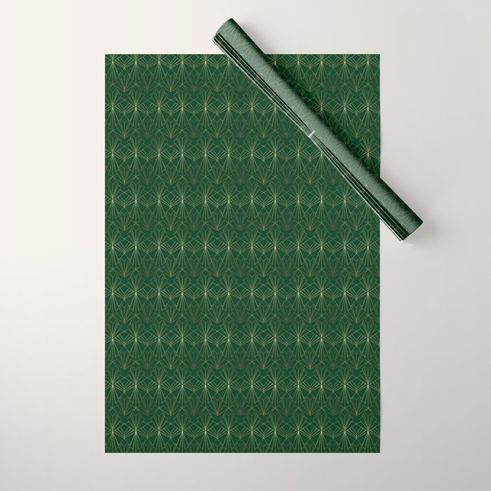 Art Deco in Emerald Green Wrapping Paper Gallery Image 1