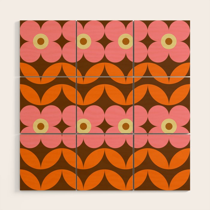 Retro Flower 10B Wood Wall Art Gallery Image 1