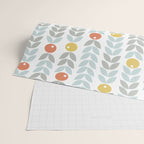 Mid Century Modern Retro Leaf and Circle Pattern Wrapping Paper Gallery Image 2