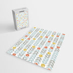 Mid Century Modern Retro Leaf and Circle Pattern Jigsaw Puzzle Gallery Image 2