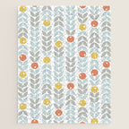 Mid Century Modern Retro Leaf and Circle Pattern Jigsaw Puzzle Gallery Image 1