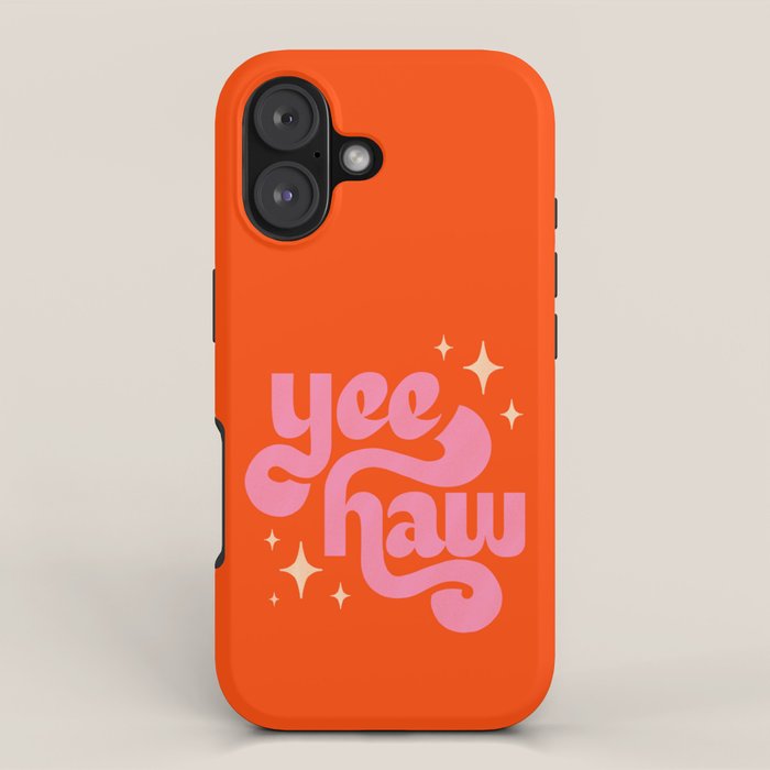 Yee Haw - Pink on Orange iPhone Case Gallery Image 1