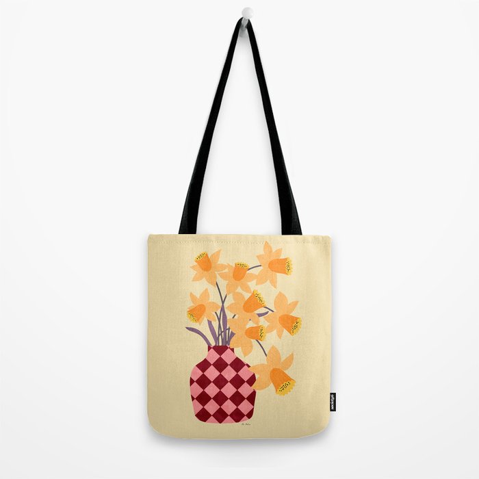 Daffodils and vase Tote Bag Gallery Image 2