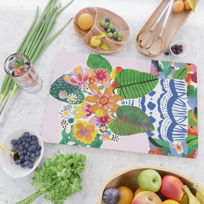 Abstract Flower Bouquet Cutting Board Gallery Image 2