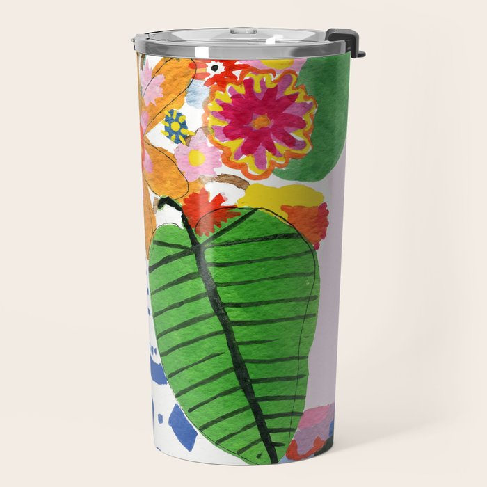 Abstract Flower Bouquet Travel Mug Gallery Image 2