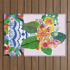 Abstract Flower Bouquet Outdoor Rug Gallery Image 1