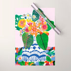 Abstract Flower Bouquet Wrapping Paper Gallery Image 1