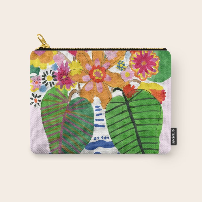 Abstract Flower Bouquet Carry All Pouch Gallery Image 1