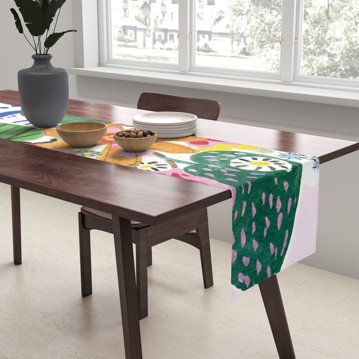 Abstract Flower Bouquet Table Runner Gallery Image 2