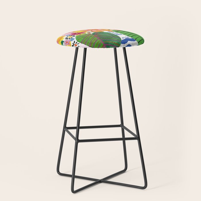 Abstract Flower Bouquet Stool Gallery Image 1