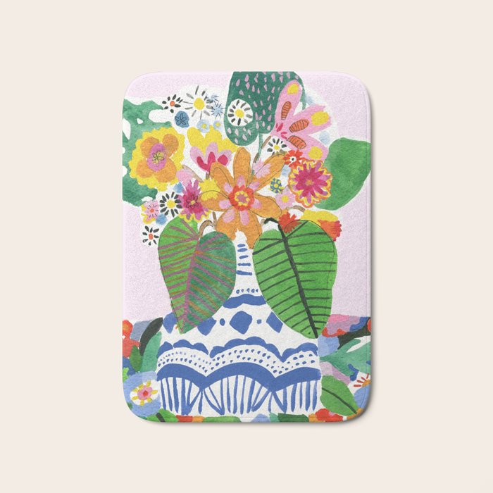 Abstract Flower Bouquet Bath Mat Gallery Image 1