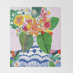 Abstract Flower Bouquet Throw Blanket Gallery Image 2