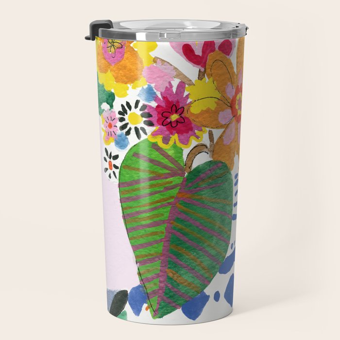 Abstract Flower Bouquet Travel Mug Gallery Image 3