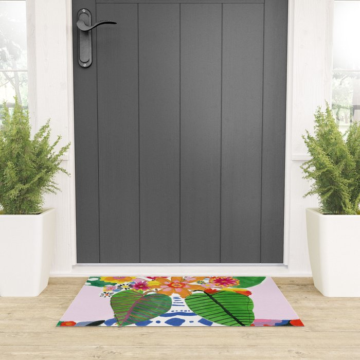Abstract Flower Bouquet Welcome Mat Gallery Image 3
