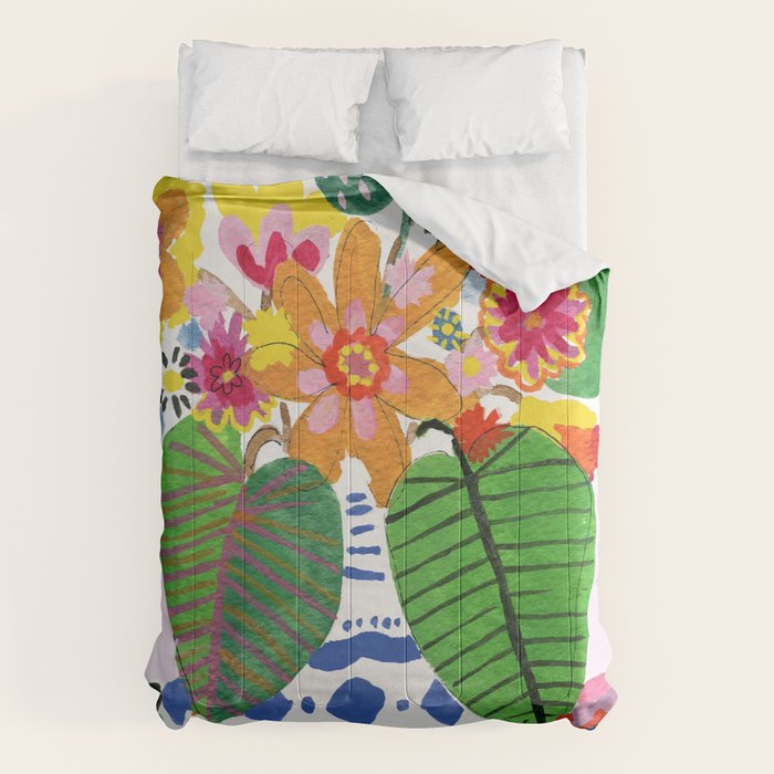 Abstract Flower Bouquet Comforter Gallery Image 1