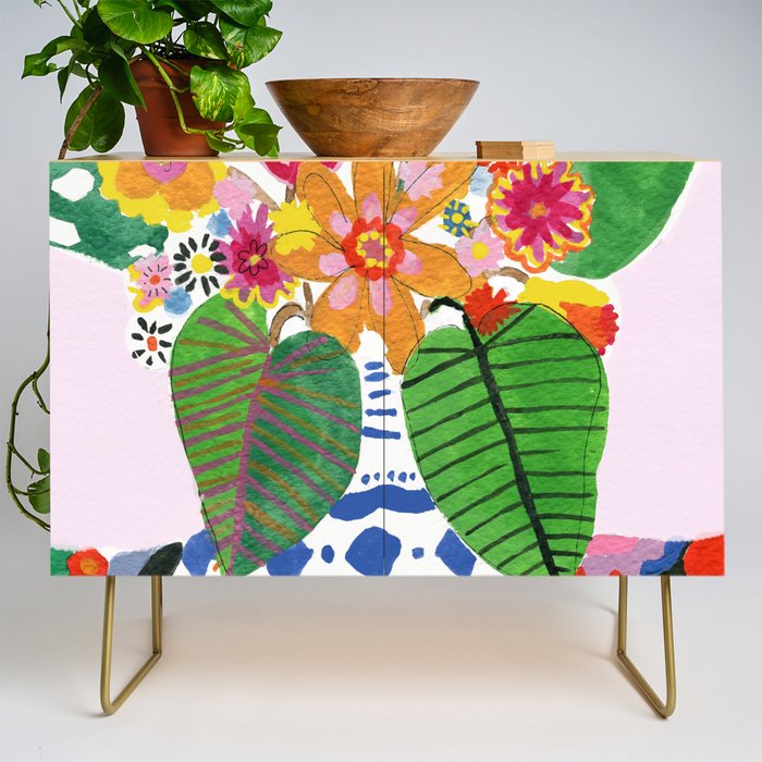 Abstract Flower Bouquet Credenza Gallery Image 1