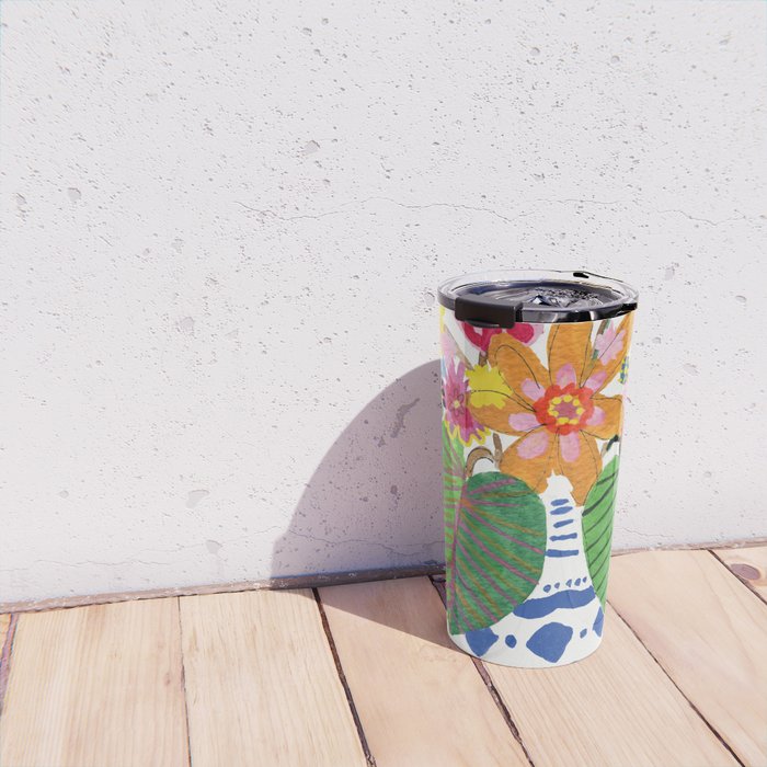 Abstract Flower Bouquet Travel Mug Gallery Image 4