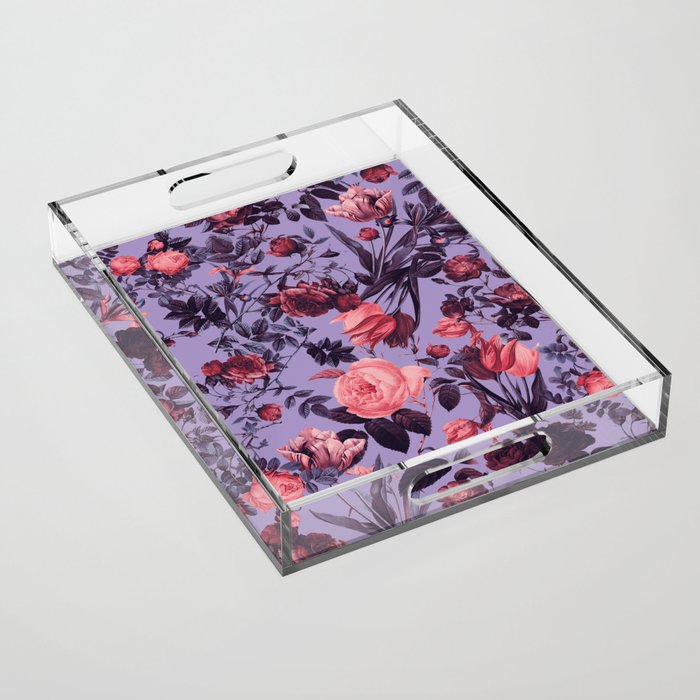Romantic Floral Pattern Acrylic Tray Gallery Image 1