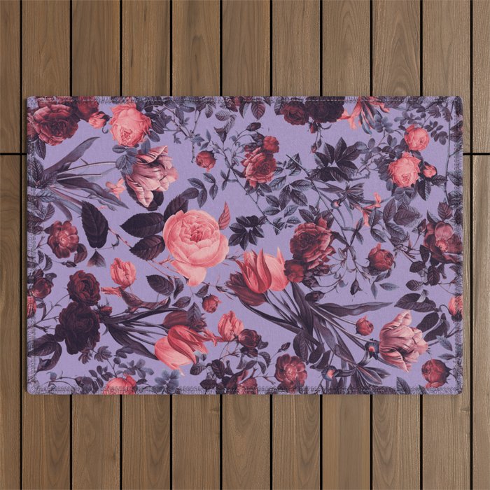 Romantic Floral Pattern Outdoor Rug Gallery Image 1