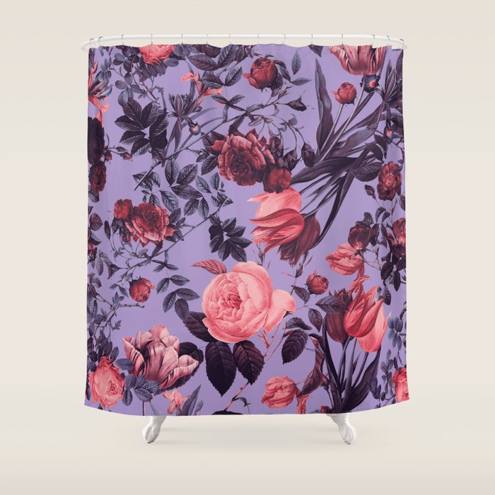Romantic Floral Pattern Shower Curtain Gallery Image 1