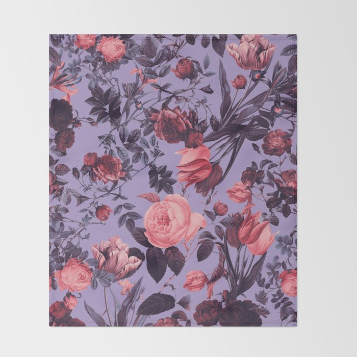 Romantic Floral Pattern Throw Blanket Gallery Image 2