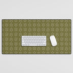 Arrow Lines Pattern Design 7 in olive green Desk Mat Gallery Image 1