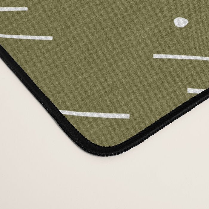 Arrow Lines Pattern Design 7 in olive green Desk Mat Gallery Image 4