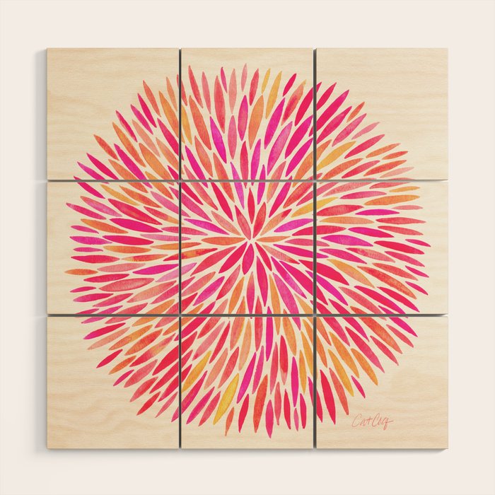 Watercolor Burst - Pink OmbrÃ© Wood Wall Art Gallery Image 1