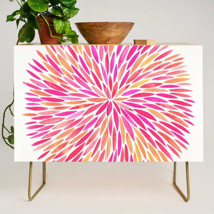 Watercolor Burst - Pink OmbrÃ© Credenza Gallery Image 1
