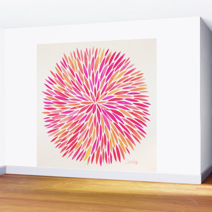 Watercolor Burst - Pink OmbrÃ© Wall Mural Gallery Image 2